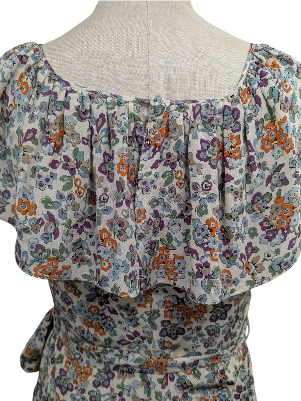 Rebecca Taylor 100% Silk Floral Ruffle Dress – Size 2 - Picture 7 of 11